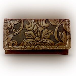 Born B.O.C. Floral Embossed Brown Wallet